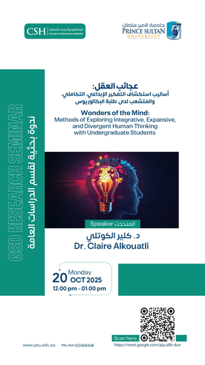 عجائب العقل: أساليب استكشاف التفكير الإبداعي، التكاملـي، والمتشعب لدى طلبة البكالوريوس