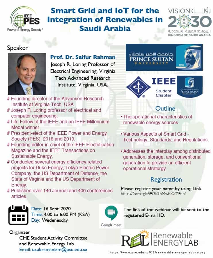 Smart Grid and IoT for the Integration of Renewables in Saudi Arabia