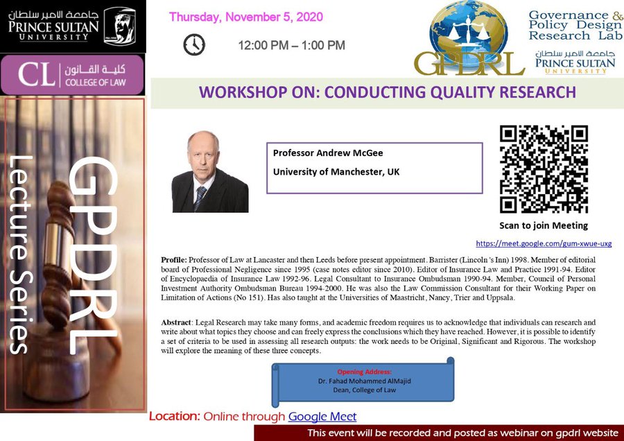 Workshop on: Conducting Quality Research