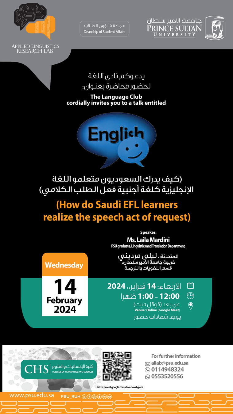 How do Saudi EFL Learners Realize the Speech Act of Request