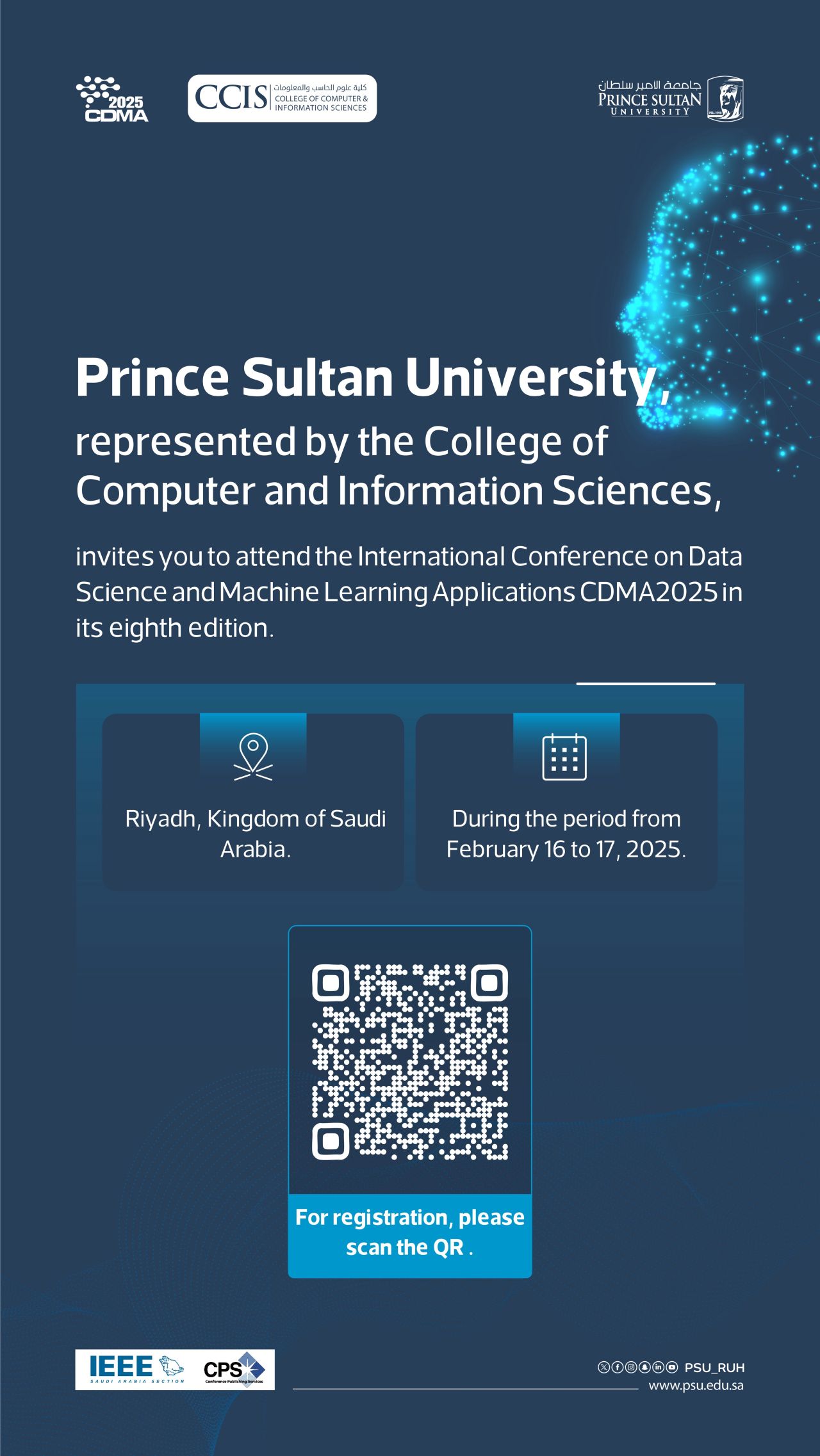 The International Conference on Data Science and Machine Learning Applications CDMA2025