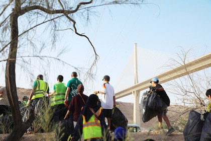 University members participated in a campaign to clean up Wadi Laban