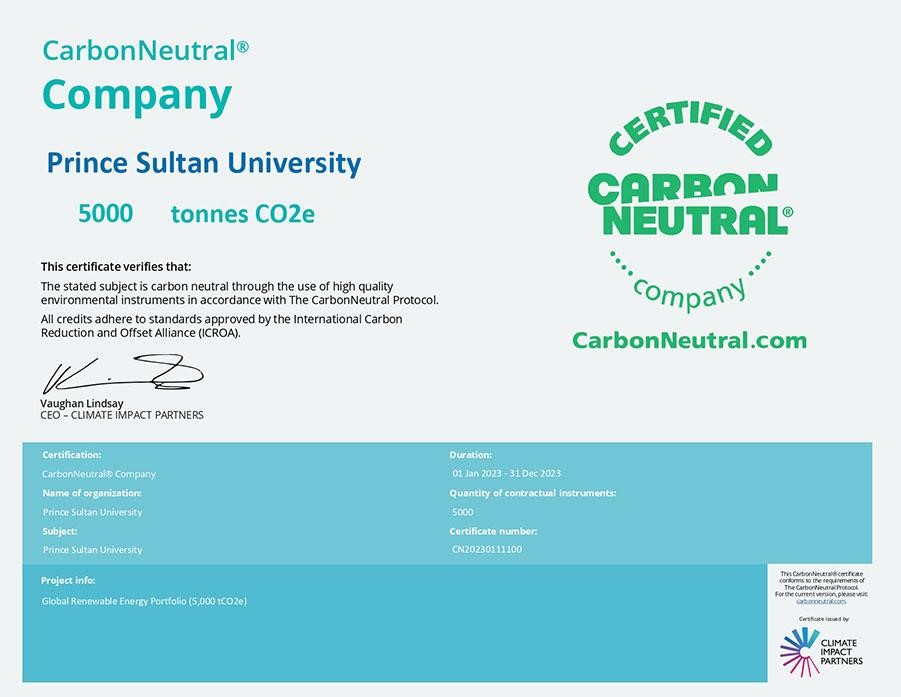 Commitment to carbon neutral university