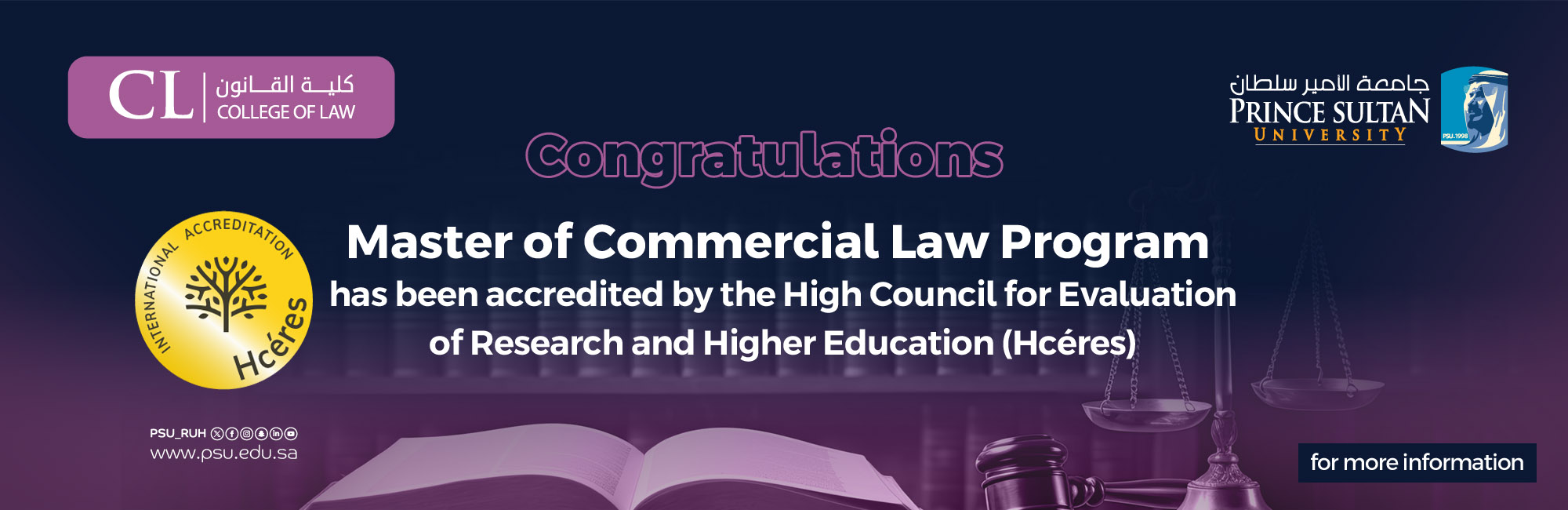 Master of Commercial Law web banner English